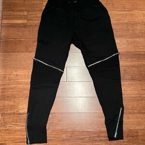 Zara Black Joggers with Zipper Accents